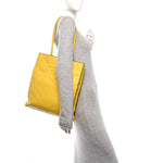 Soft Calfskin Triangle Logo Embossed Tote Sole