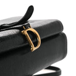Goatskin Double Saddle Pouch Black