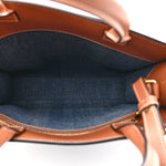 Denim All Over Print Small Vertical Cabas Navy Tan