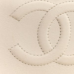 Caviar Quilted Medium Double Flap White