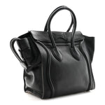 Drummed Calfskin Micro Luggage Black