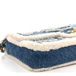 Denim Shearling Hieroglyph Flap Blue