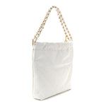 Shiny Calfskin Quilted Small Chanel  White