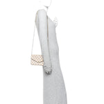 Damier Azur Pochette Felicie Chain Wallet Rose Ballerine
