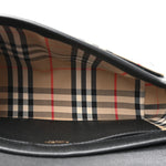 Coated Canvas Calfskin Vintage Check Medium Note Crossbody Bag Black