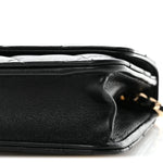 Lambskin Quilted Trendy CC Wallet On Chain WOC Black