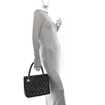 Caviar Quilted Medallion Tote Black