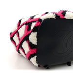 Lambskin Shearling Small Urban Spirit Backpack White Fuchsia Navy