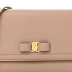 Printed Calfskin Ginny Shoulder Bag Beige