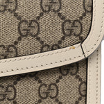 GG Supreme Monogram Horsebit 1955 Shoulder Bag Beige Mystic White