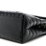 Calfskin Y Quilted Monogram Medium Loulou Chain Satchel Black