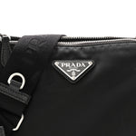 Re-Nylon Saffiano Re-Edition 2000 Double Zip Crossbody Bag Black