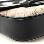 GG Supreme Monogram Horsebit 1955 Soft Small Shoulder Bag Beige Black