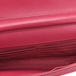 Lambskin Quilted Boy Wallet On Chain WOC Dark Fuchsia