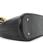 Calfskin CD Embossed Medium C'est Chain Bucket Bag Black