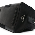 Nylon Saffiano Top Handle Bag Black