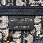 Oblique Embroidered Saddle Bag Blue