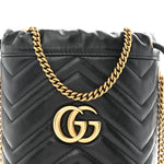 Calfskin Matelasse Mini GG Marmont 2.0 Bucket Bag Black