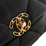 Goatskin Quilted Medium Chanel 19 Flap Black