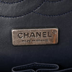 Metallic Snakeskin Jumbo Double Flap Blue