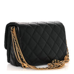 Lambskin Quilted Mini Medallion Multi Chain Flap Black