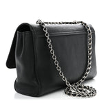 Small Classic Grain Calfskin Medium Lily Black