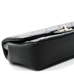 Lambskin Quilted Resin Bi-Color Chain Flap Bag Black
