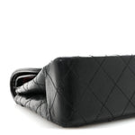 Lambskin Quilted Medium Double Flap Bag Black