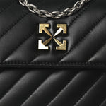 Calfskin Diagonal Quilted Jackhammer 24 Shoulder Bag Black