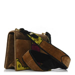 Velluto Ricamo Cahier Shoulder Bag Cammello