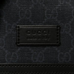 GG Supreme Monogram Appia Calfskin Web Flat Messenger Bag Black Grey
