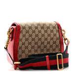 Monogram Ruinart Calfskin Medium Lady Web Shoulder Bag Beige Ebony Hibiscus Red