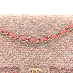 Tweed Medium Double Flap Pink