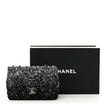Shaded Sequins Mini Flap Black