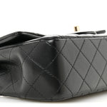 Lambskin Quilted Mini Rectangular Flap Black