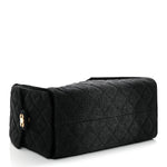 Washed Denim Quilted Small Chanel 25 Handbag Black