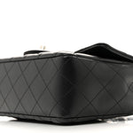 Lambskin Quilted Mini Rectangular Flap Black