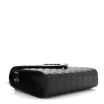 Grain De Poudre Textured Mixed Matelasse Triquilt Medium Monogram Satchel Black