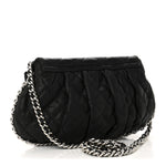 Washed Lambskin Quilted Medium Chain Around Messenger Black