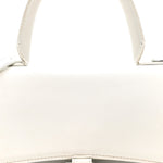 Shiny Box Calfskin Tonal B Hourglass Stretch Top Handle Bag White