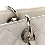 Caviar Quilted Grand Shopping Tote GST White