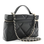 Caviar Quilted Top Handle Slim Vanity With Chain Black