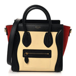 Drummed Calfskin Nubuck Nano Tri-Color Luggage Ruby