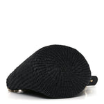 X MIFUKO Raffia Calfskin Mini Chain Basket Black