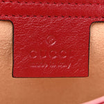 Vintage Effect Calfskin Matelasse Diagonal Small Torchon GG Marmont Shoulder Bag Black Romantic Cherry