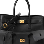 Smooth Calfskin Small Bel Air Carry All Bag Black