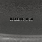 Shiny Calfskin Crocodile Embossed Hourglass Top Handle Bag XS Balenciaga Grey