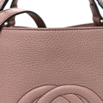 Pebbled Calfskin Small Soho Shoulder Bag Light Pink