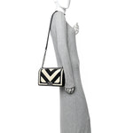 Calfskin Pleated Medium Boy In Rome Flap Black White