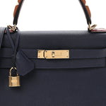 Togo Horseshoe Au Galop Kelly Retourne 28 Bleu Nuit Rouge H Fauve